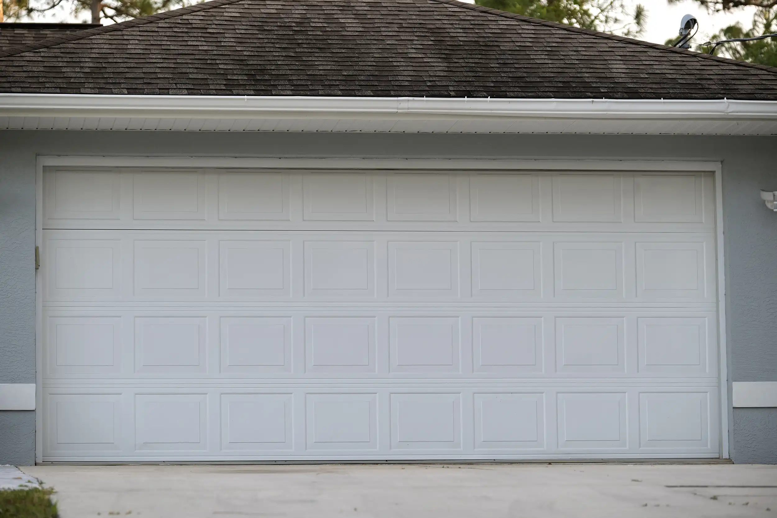 White new residential garage door