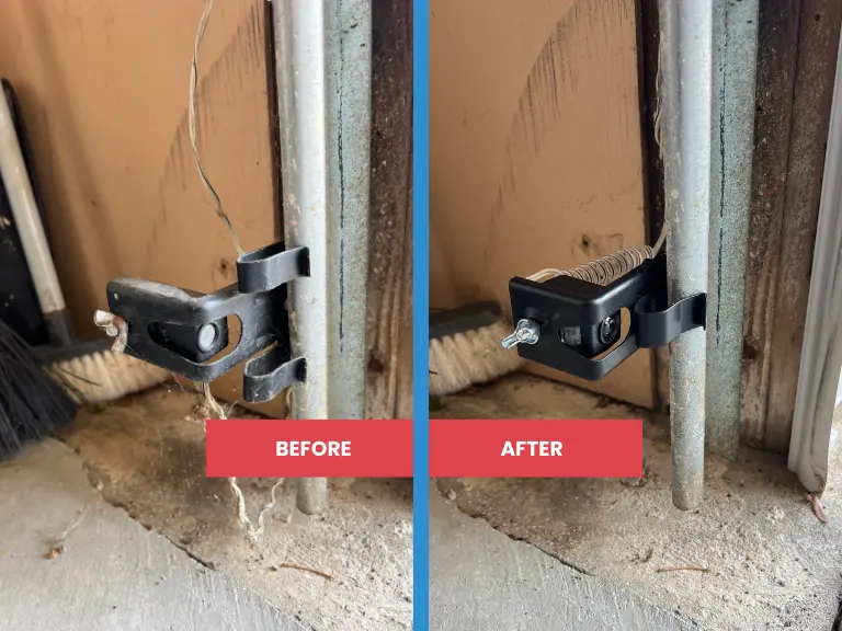 Garage door safety sensor replacement in Kildeer
