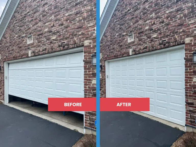Garage door balance adjustment service in Barrington