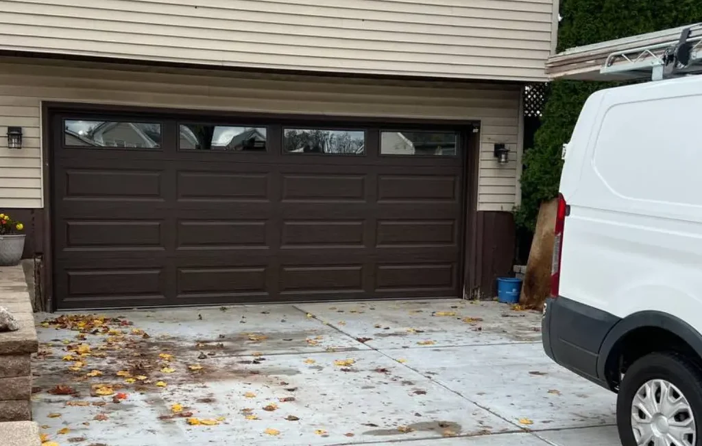 new brown garage door installed by the experts