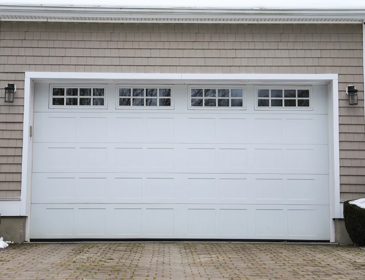 white garage door